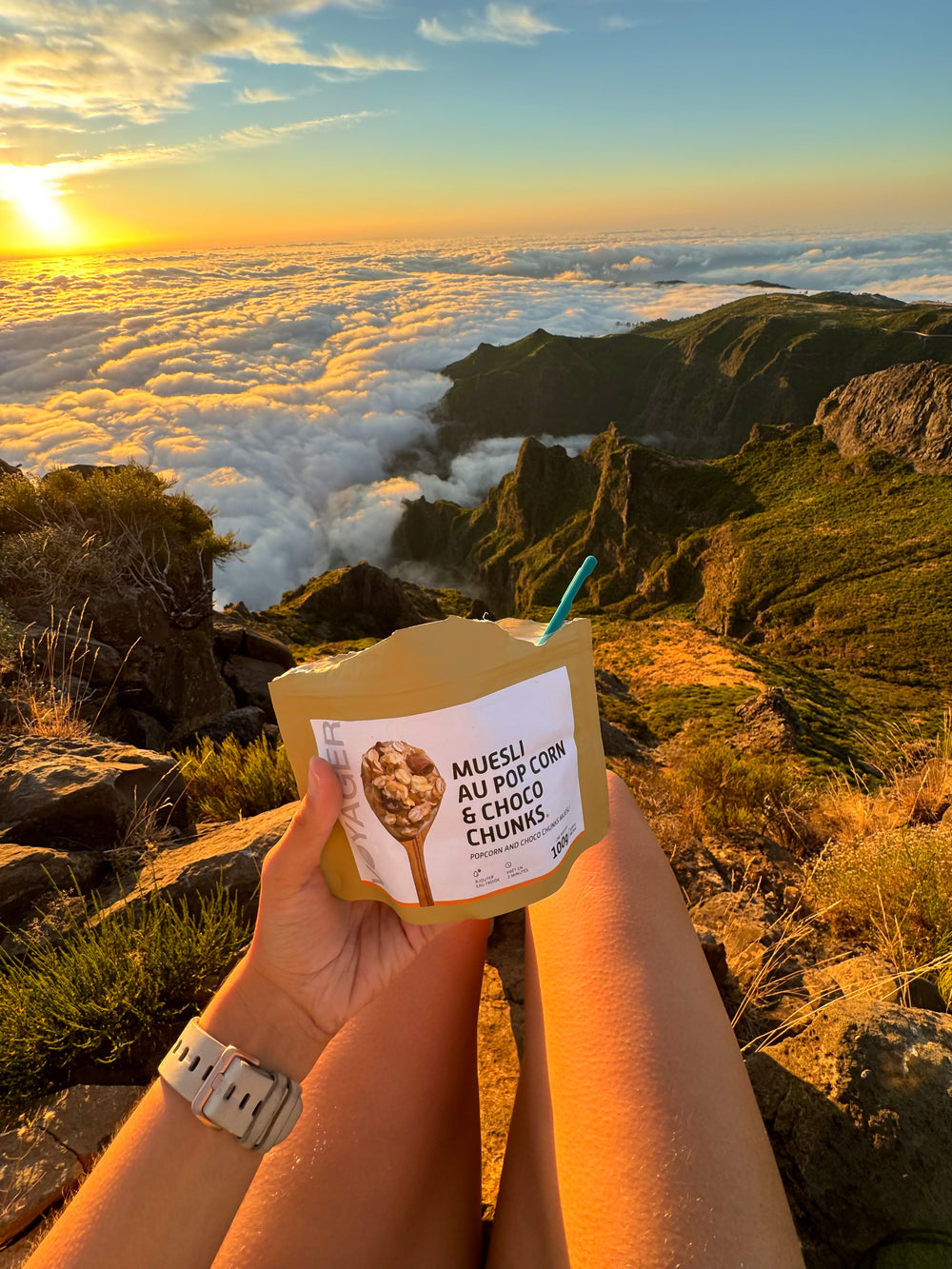 Muesli au pop corn & choco chunks lyophilisé - 100g - 389 kcal