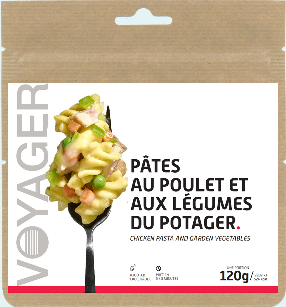 Pâtes au poulet et aux légumes du potager lyophilisées - 120g - 524 kcal