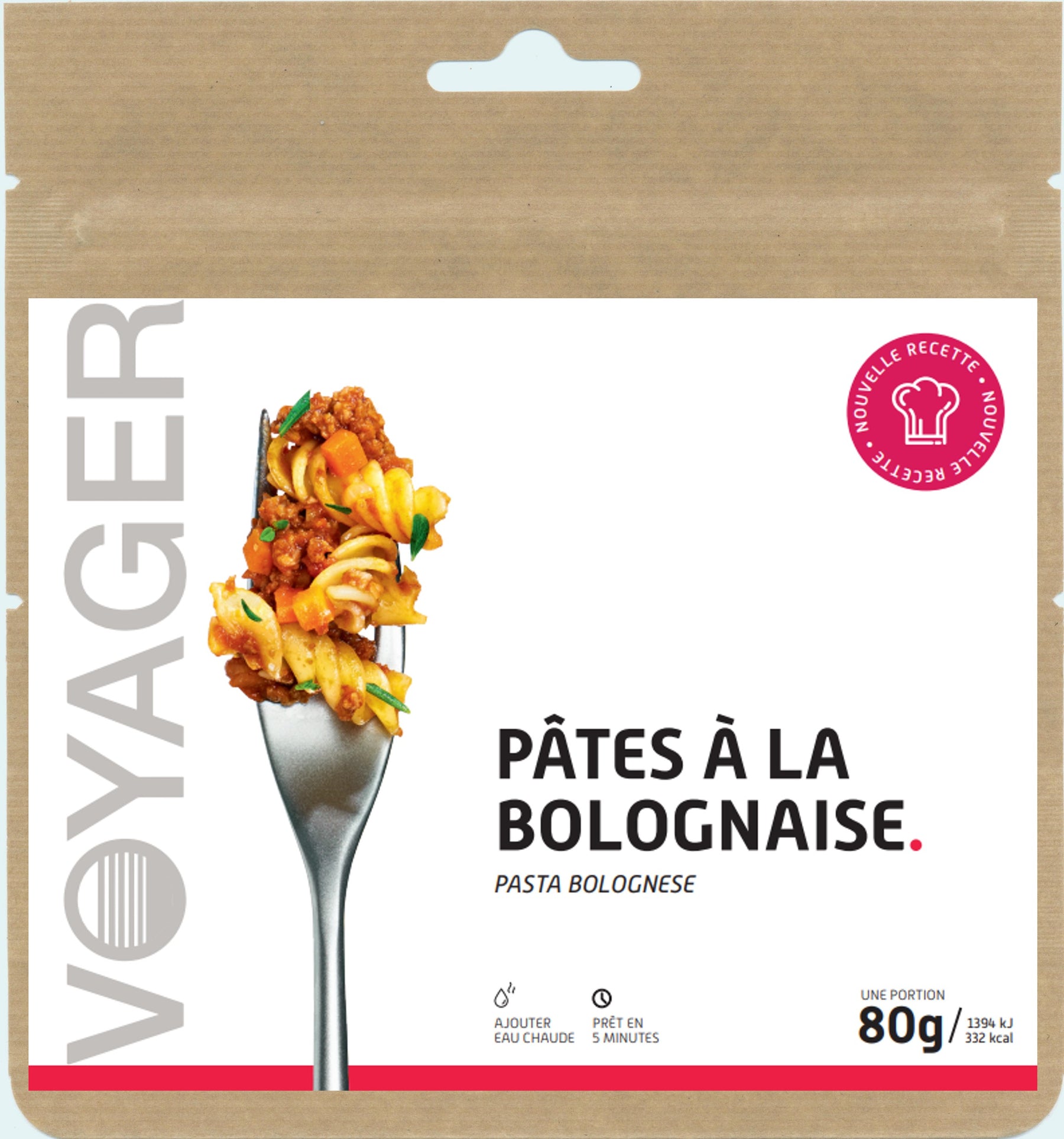 Pâtes à la bolognaise lyophilisé - 80g - 332 kcal