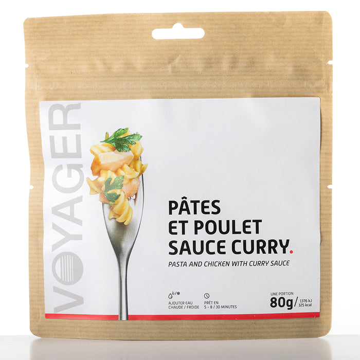 Pâtes et poulet sauce curry lyophilisé - 80g - 328 kcal