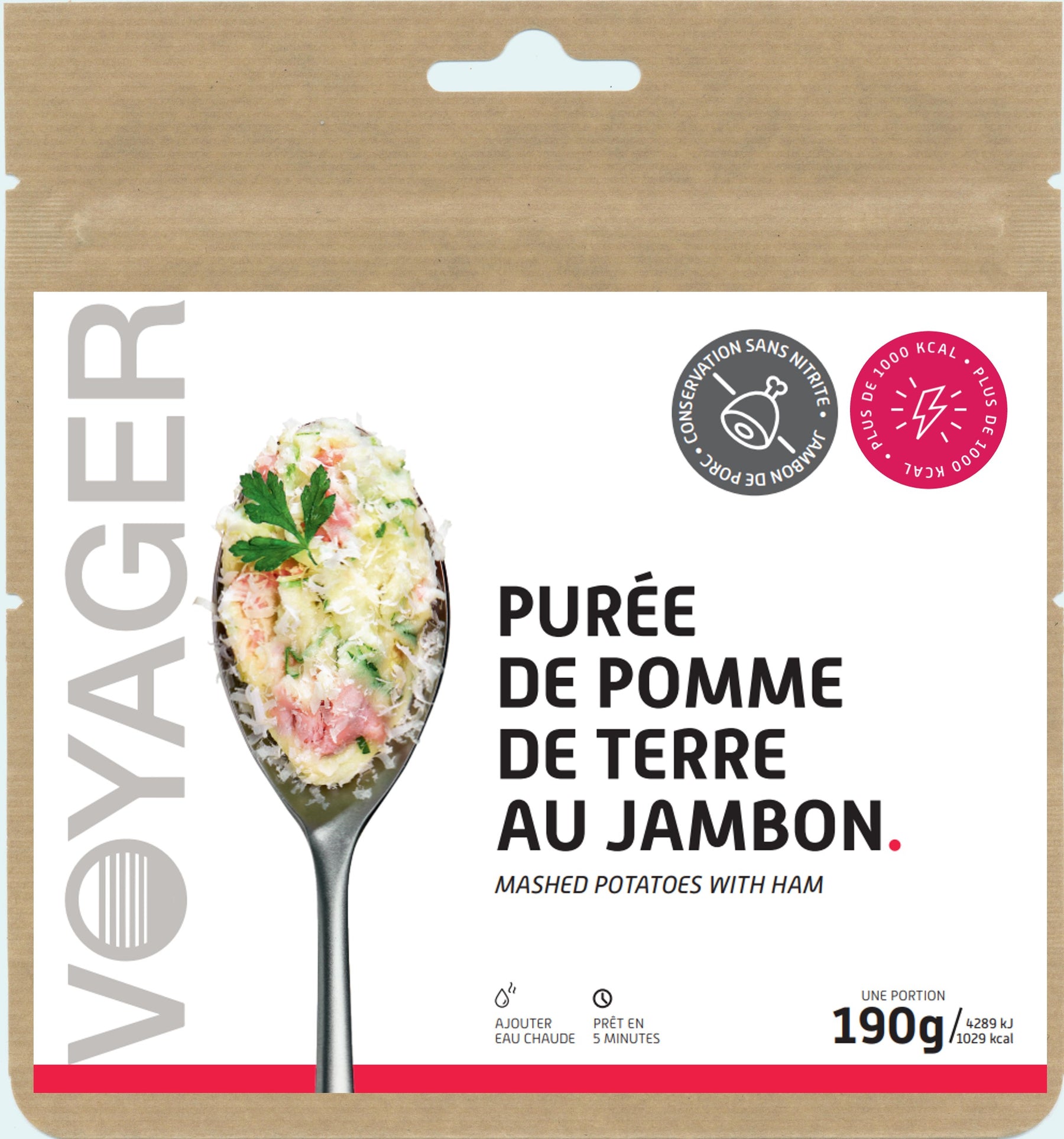 Purée de pomme de terre au jambon lyophilisée - 190g - 1029 kcal