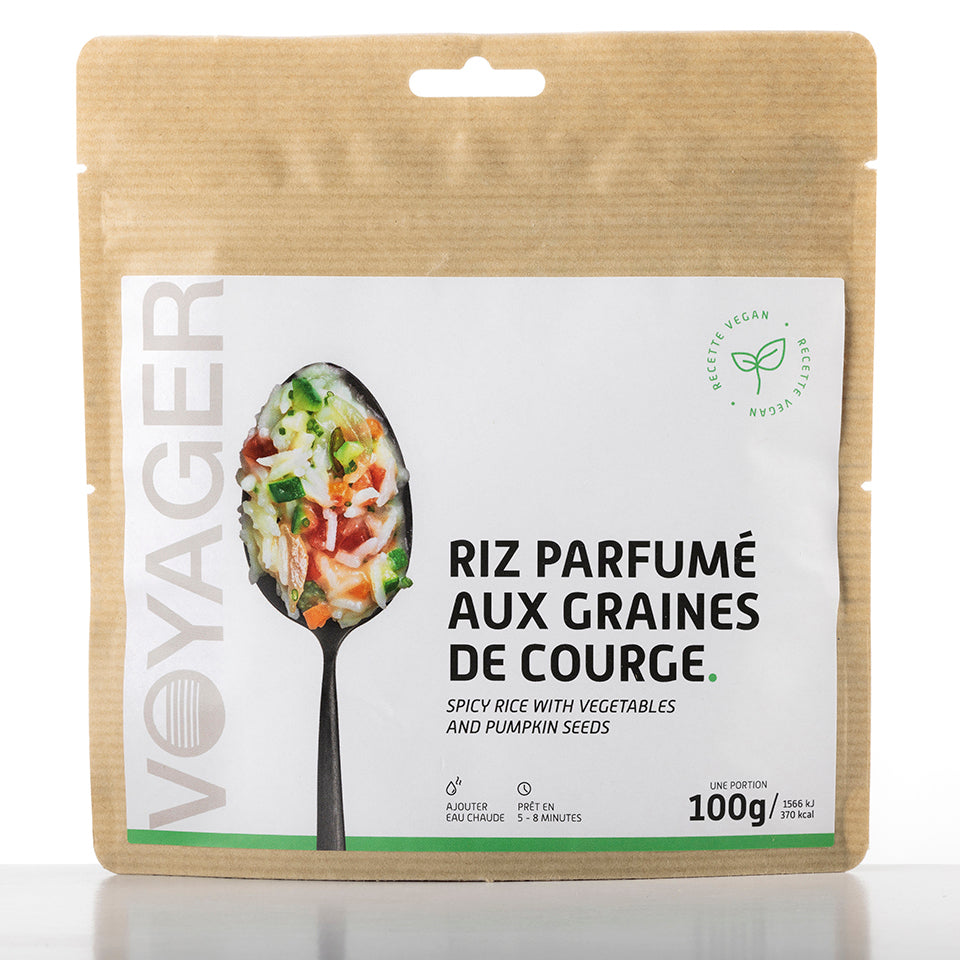 Riz parfumé aux graines de courge lyophilisé - 100g - 376 kcal