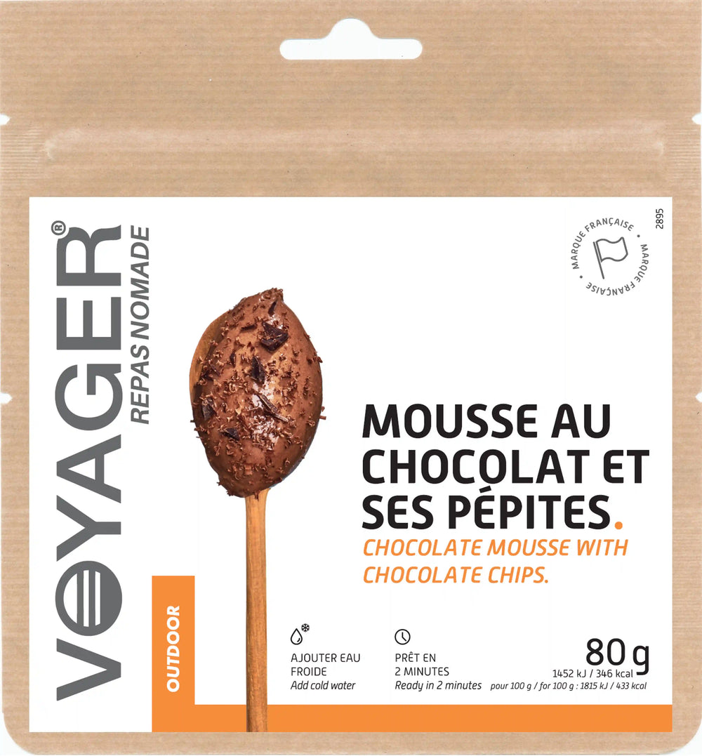 Mousse au chocolat et ses pépites lyophilisée - 80g - 348 kcal