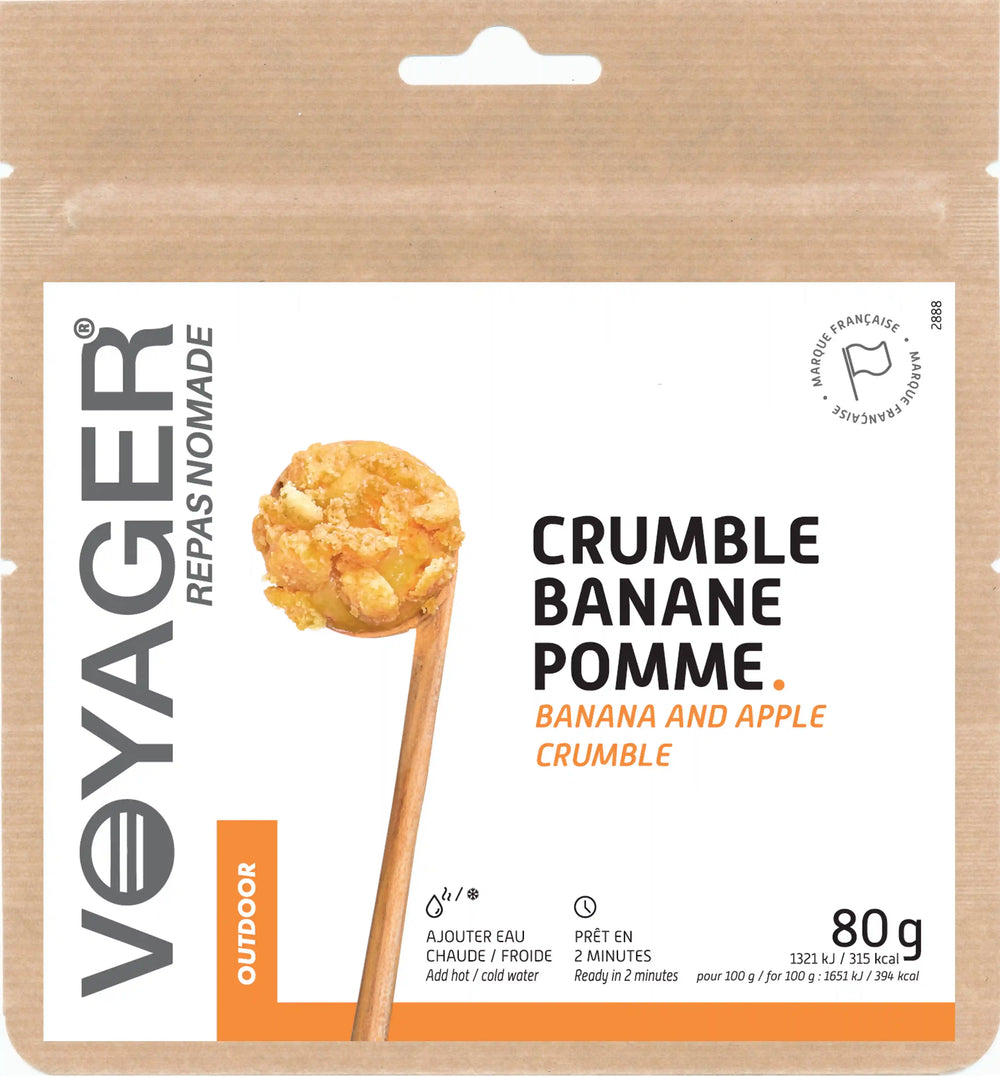 Crumble pomme-banane lyophilisé - 80g - 325 kcal