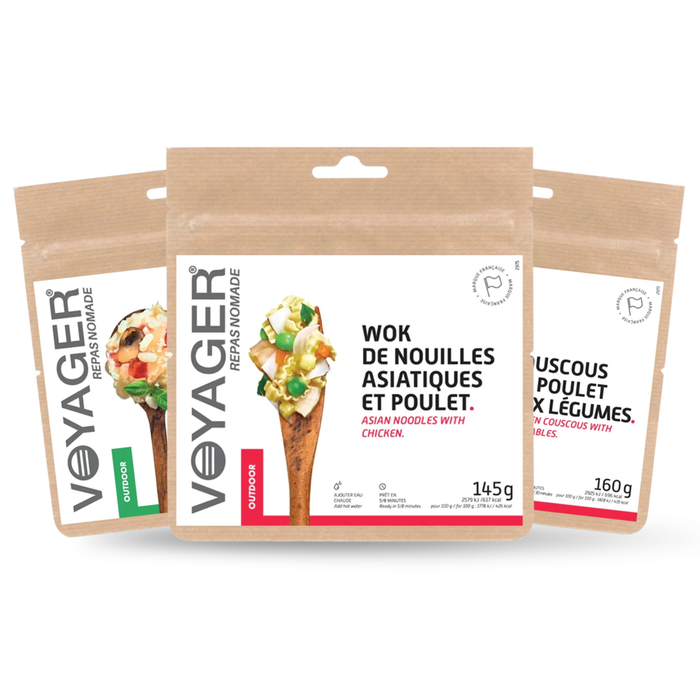 Lot de 3 recettes cuisine du monde lyophilisées
