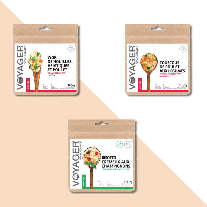 Lot de 3 recettes cuisine du monde lyophilisées