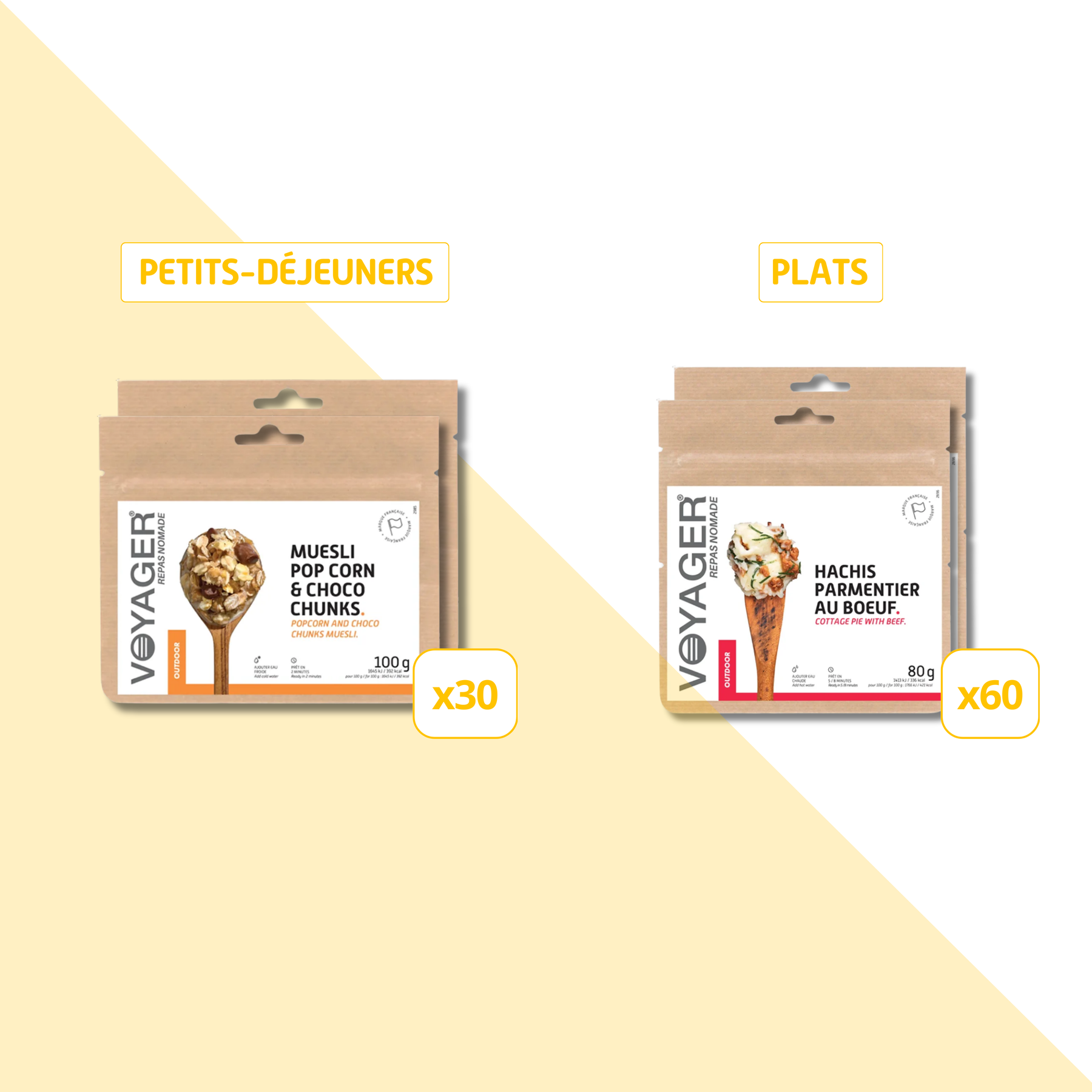 Packs repas lyophilisés