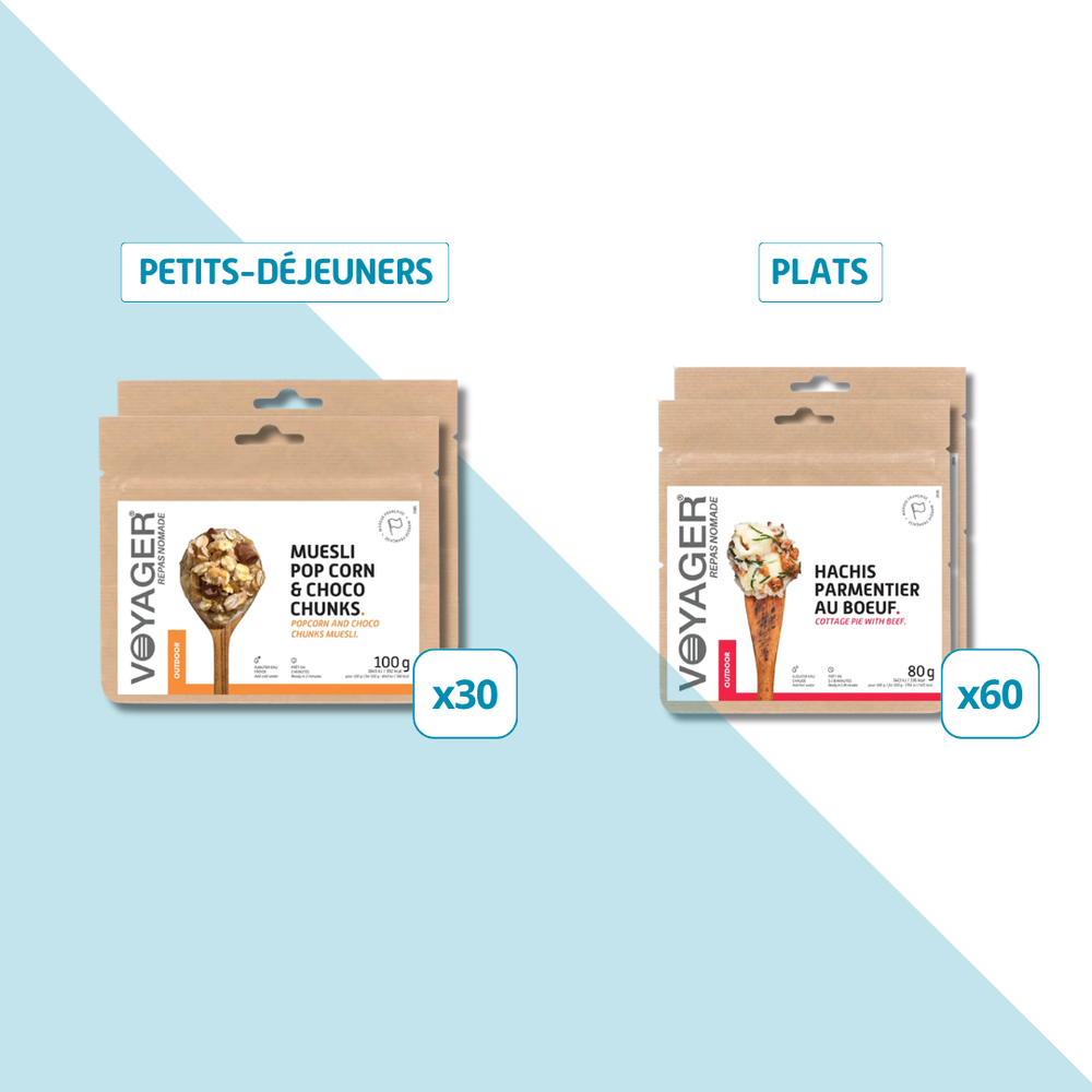 Pack 1 mois premium repas lyophilisés