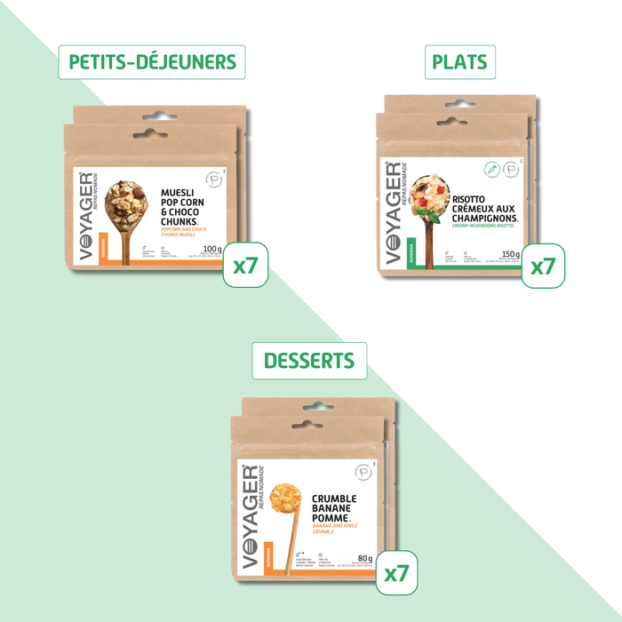 Pack repas lyophilisés