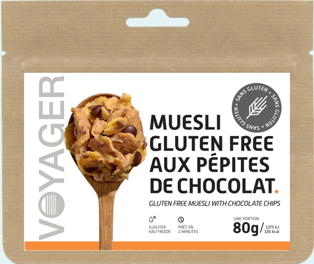 Muesli Gluten Free aux pépites de chocolat lyophilisées - 80g - 326 kcal