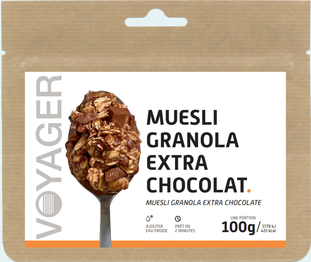 Muesli granola extra chocolat lyophilisé - 100g - 423 kcal