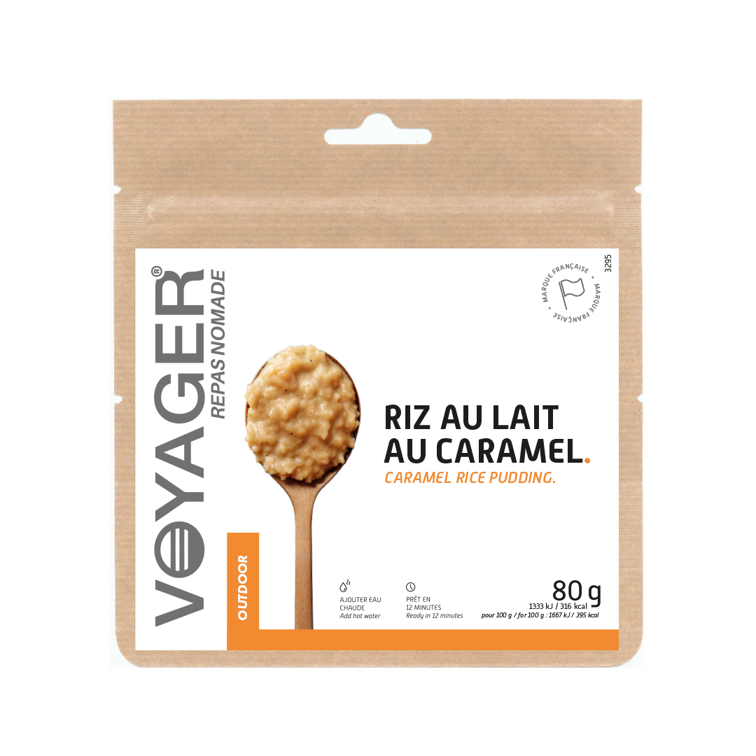 Repas lyophilisés riz au lait au caramel