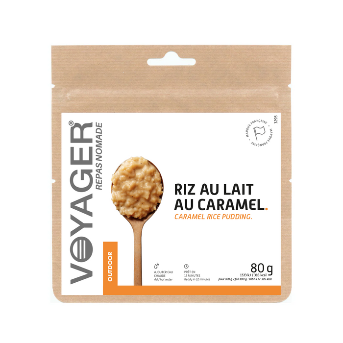Repas lyophilisés riz au lait au caramel