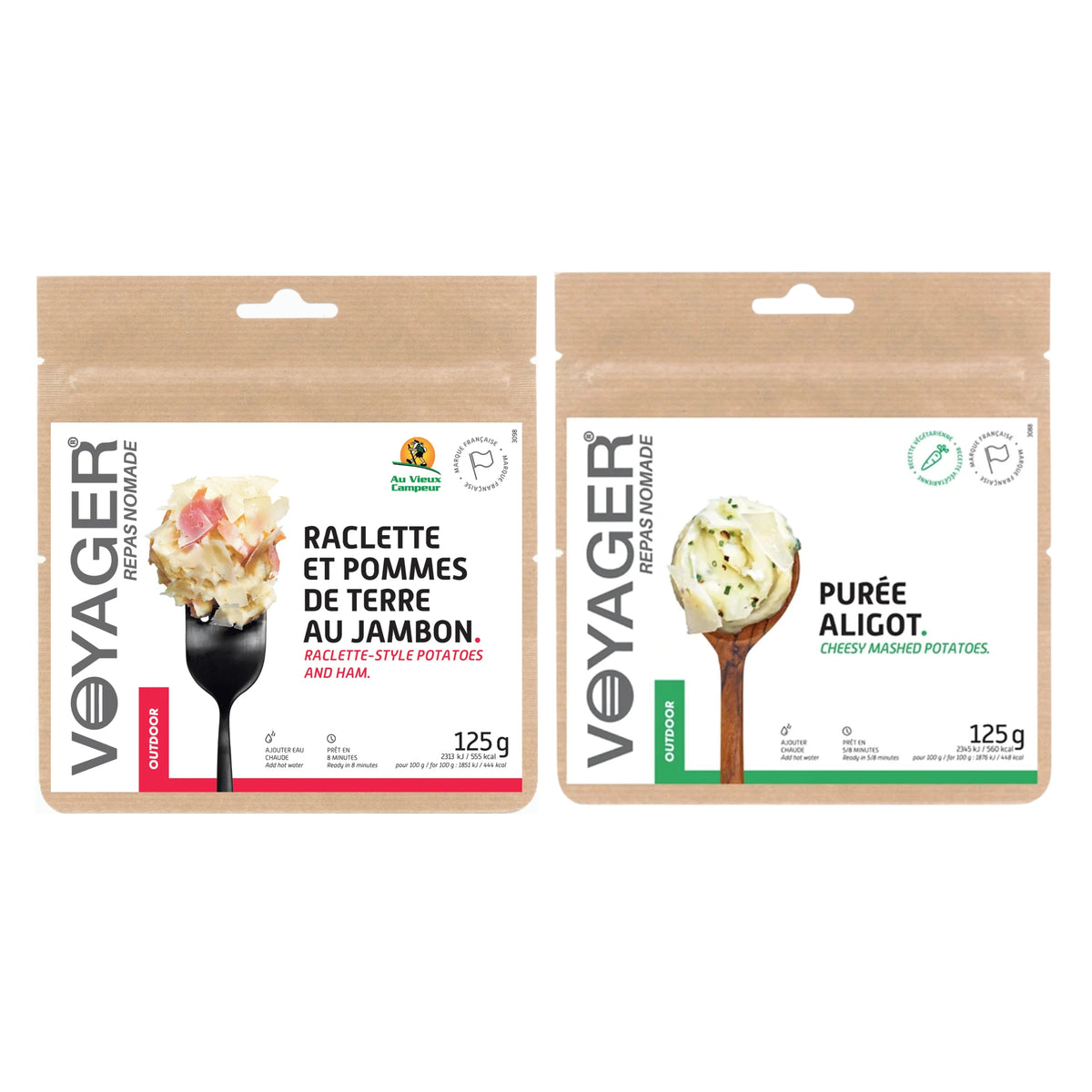 Pack repas lyophilisés à base de fromage