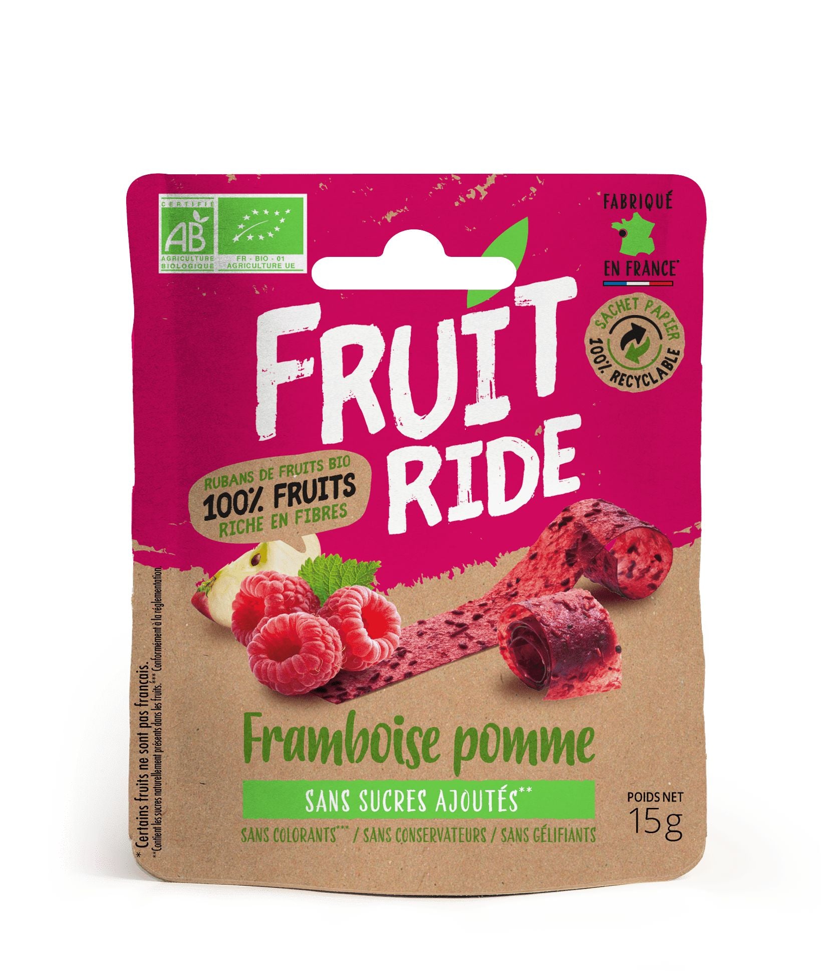 Fruit Ride Framboise Pomme - 15g - 60 kcal