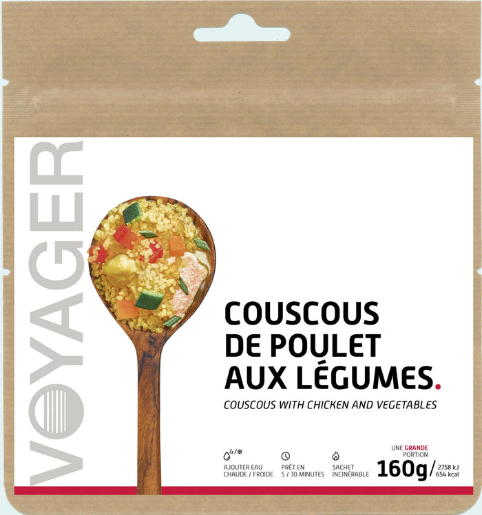 Freeze-dried chicken couscous with vegetables - 160g - 696 kcal