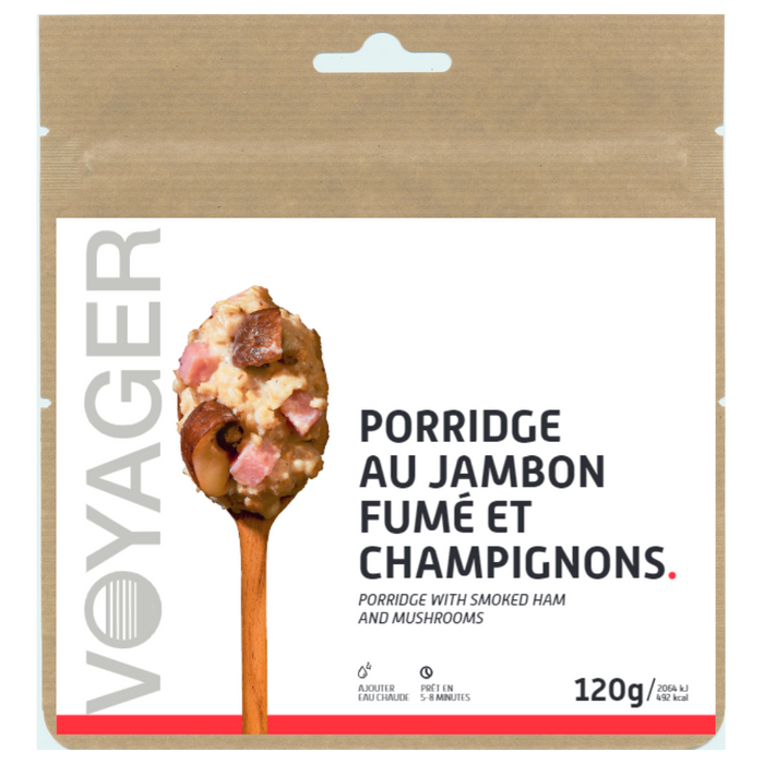 Porridge au jambon fumé et champignons lyophilisé - 120g - 499 kcal