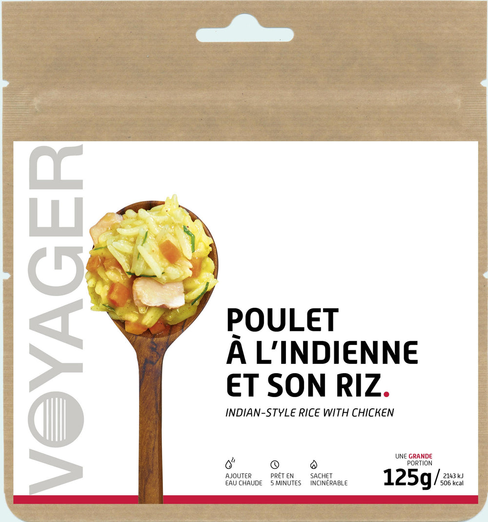Repas lyophilisé Voyager Riz et petits légumes épicés au piment d'Espelette  90g