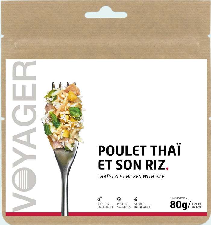Thai chicken and its freeze-dried rice - 80g - 301 kcal