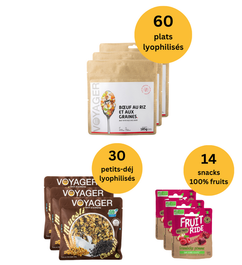 Pack 1 mois Premium - Repas lyophilisés & snacks